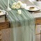 Sage Green Gauze Table Runner 120 Inch 10FT,(Sage Green)118 x 59 x 0.1